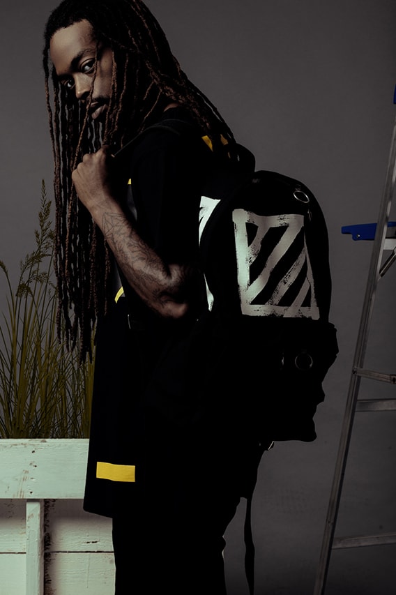 Off-WHITE 2016 Fall/Winter Editorial by Feature t-shirts diagonal motif black white wool 