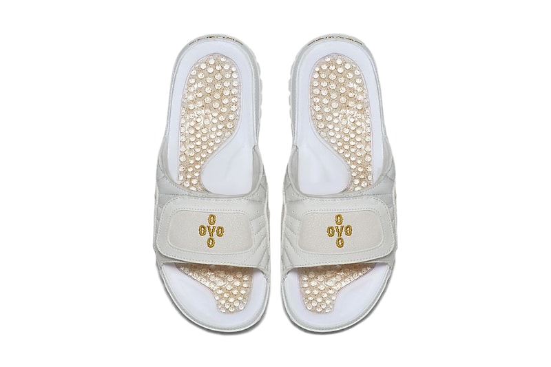 OVO x Jordan 12 Slides white gold