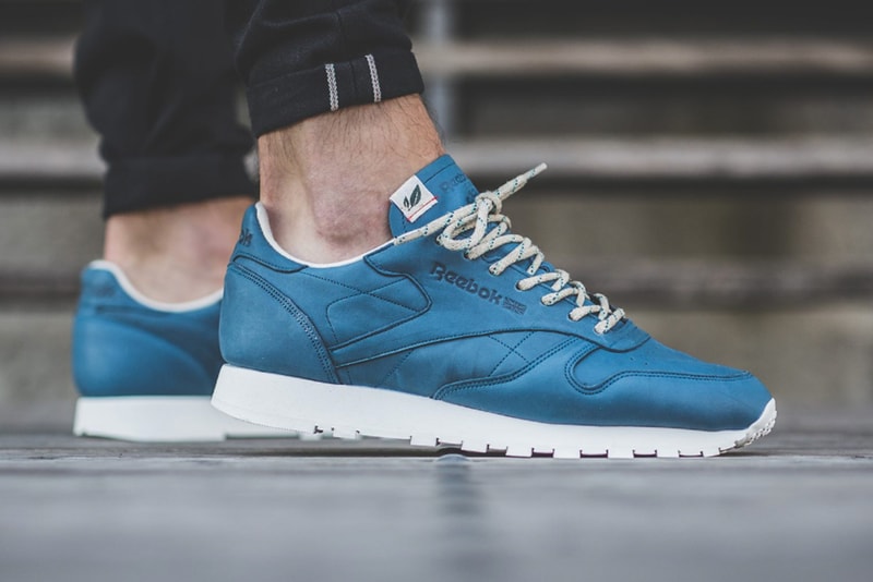 The Reebok Classic Leather Sees A "Botanical Blue" Makeover blue upper white sole
