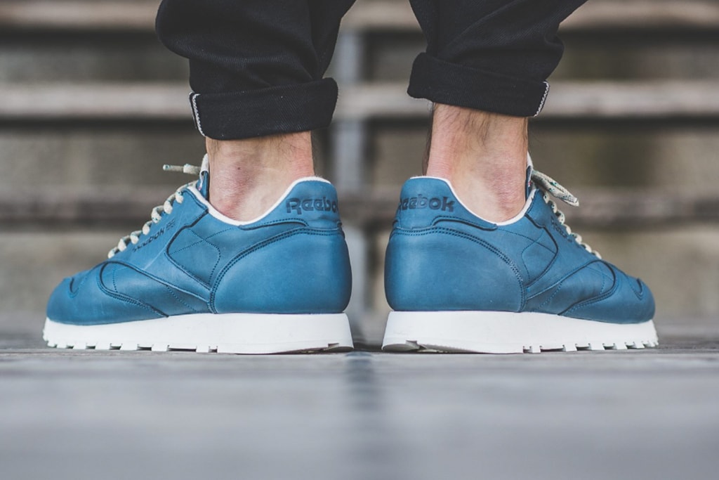 The Reebok Classic Leather Sees A "Botanical Blue" Makeover blue upper white sole