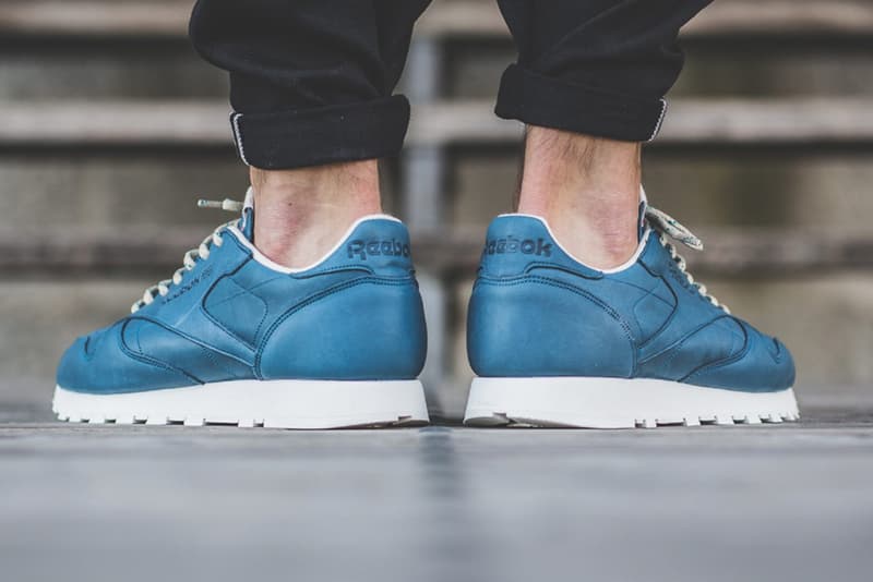 The Reebok Classic Leather Sees A "Botanical Blue" Makeover blue upper white sole