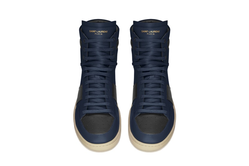 Saint Laurent Signature Court Classic High Top Leather white black indigo red SL10H suede