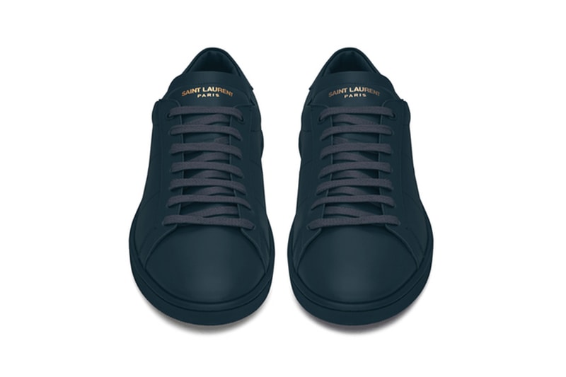 Saint Laurent Court Classic black indigo red grey off white leather embossed logo