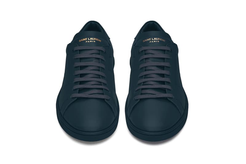 Saint Laurent Court Classic black indigo red grey off white leather embossed logo