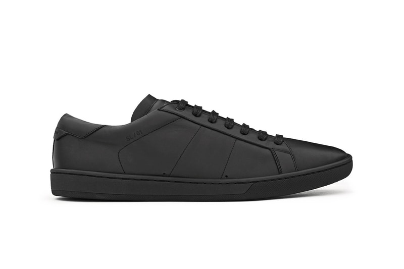 Saint Laurent Court Classic black indigo red grey off white leather embossed logo