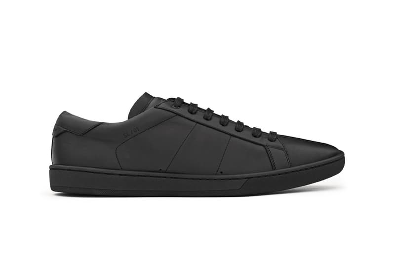 Saint Laurent Court Classic black indigo red grey off white leather embossed logo