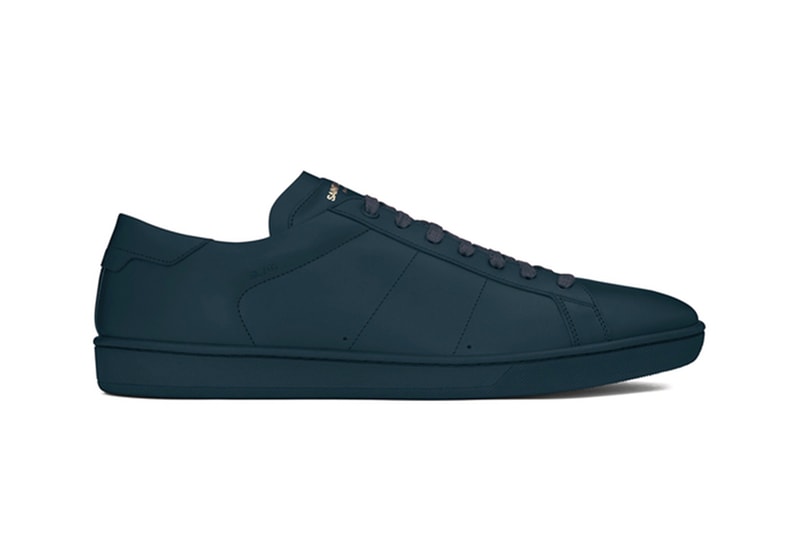 Saint Laurent Court Classic black indigo red grey off white leather embossed logo