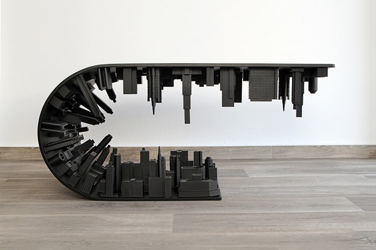 Stelios Mousarris Bends Reality With All-Black Matte "Wave City" Table