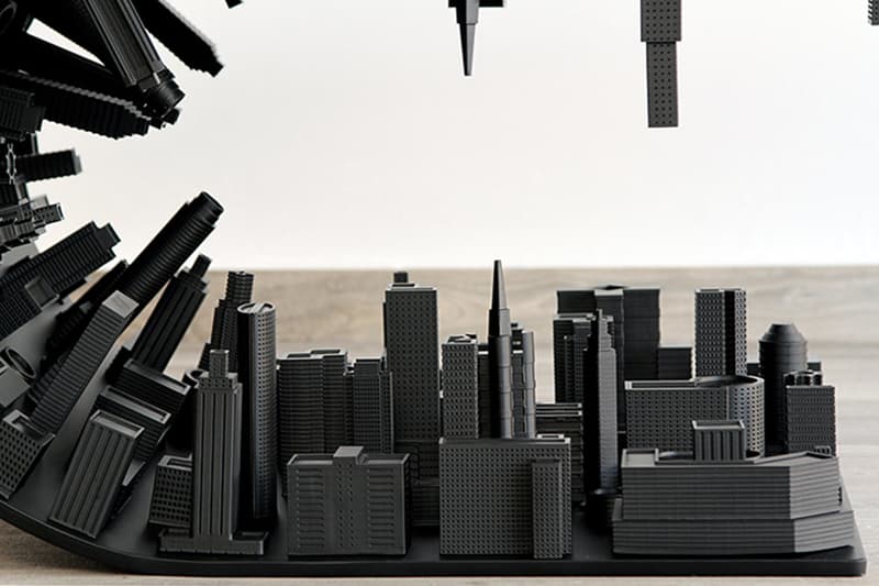 Stelios Mousarris Bends Reality With All-Black Matte "Wave City" Table coffee home decor skyline inception