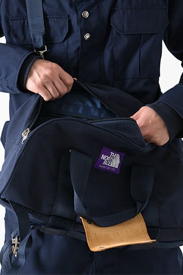 north face purple label 3 way bag