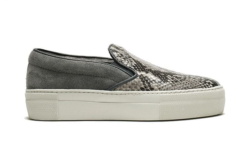 THE PARK · ING GINZA SEASONING Slip-On grey python vulcanized sole