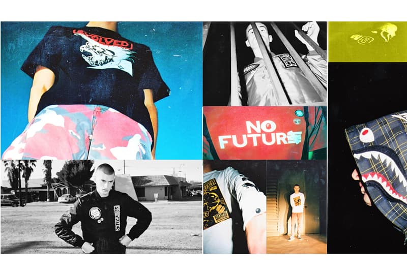 UNDEFEATED x A Bathing Ape New Capsule Collection shark hoodies los angeles japan nigo bape prints graphics t-shirts hoodies sweats bomber jackets