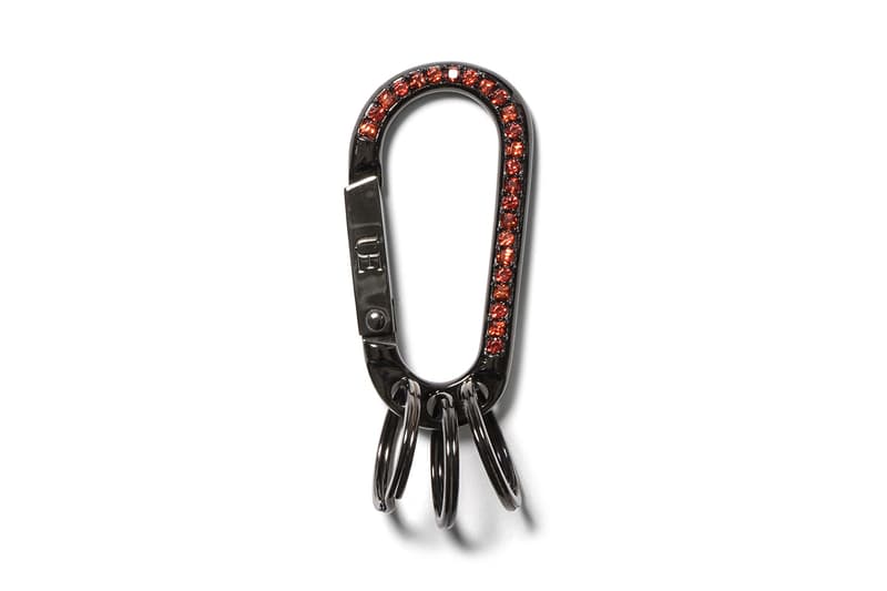 uniform experiment Zirconia Carabiner black cubic zirconia key holder