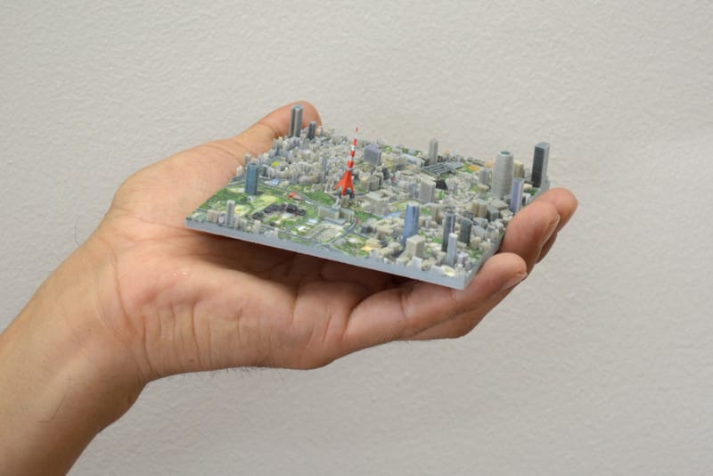 A 3D-Printed Map of Tokyo in 100 Pieces 