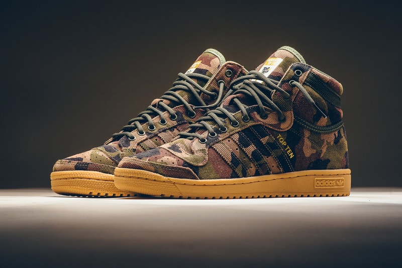 adidas Top Ten Hi Camouflage gold foil basketball