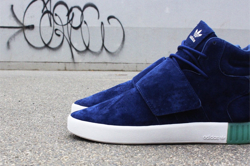 adidas Tubular Invader Straps Exclusive to BILLYs 2016 Fall Blue Teal Off White Green White Midsole Suede Tan Beige