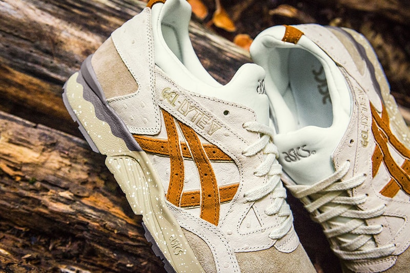 ASICS GEL-Lyte V Tartufo Pack Sneakers Shoes Mushrooms off white tan black brown earth Truffles Ostrich leather brushed suede