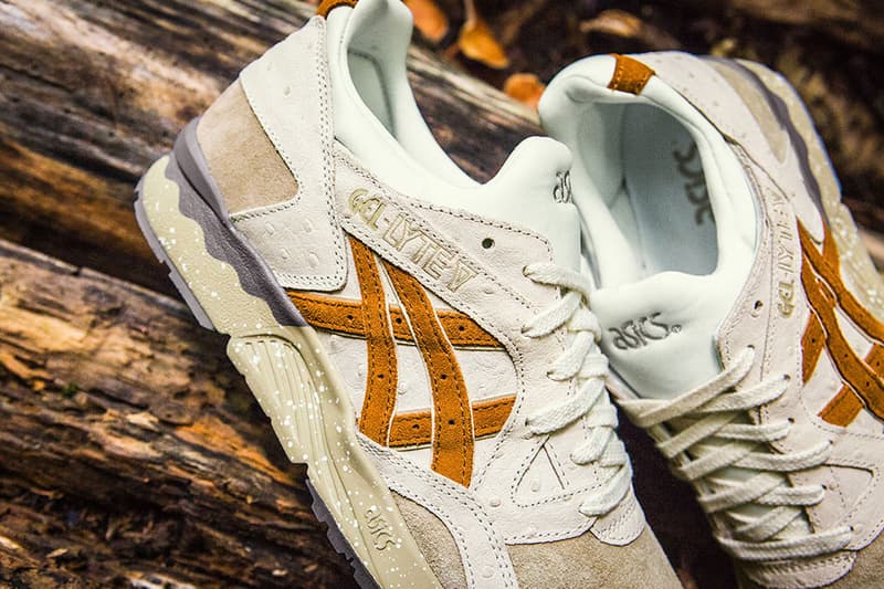ASICS GEL-Lyte V Tartufo Pack Sneakers Shoes Mushrooms off white tan black brown earth Truffles Ostrich leather brushed suede