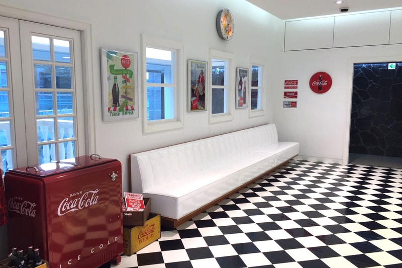 Bape x Coca-Cola Pop-up store interior red white