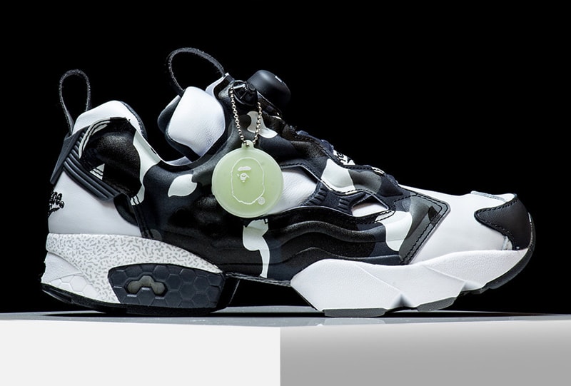 Bape Mita Reebok Insta Pump Fury in Black and White