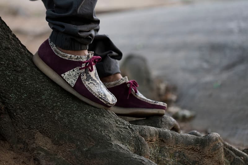 Concepts Clarks Wallabee Moc Snakeskin Burgundy Suede