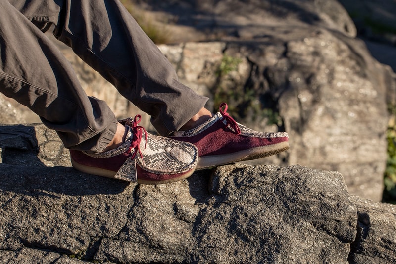 Concepts Clarks Wallabee Moc Snakeskin Burgundy Suede