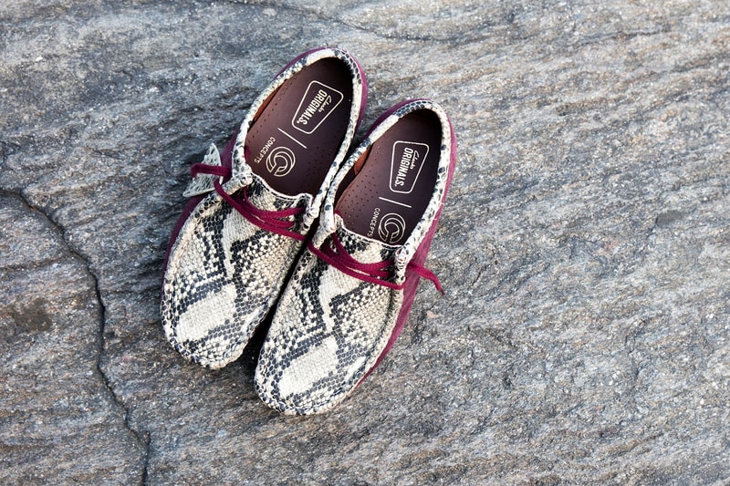 Concepts Clarks Wallabee Moc Snakeskin Burgundy Suede