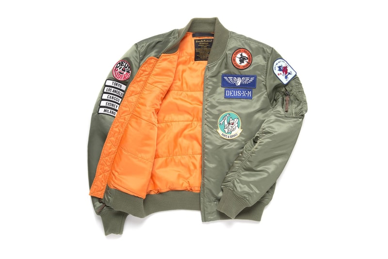 Deus Ex Machina Alpha Industries MA 1 Jacket badges olive green