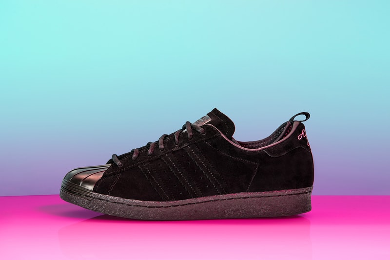 Eddie Huang Huangs World adidas Originals Collaboration Sneakers Slide Adilettes Superstars black suede