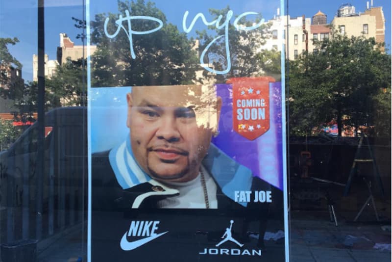 Fat Joe Opening Sneaker Store New York neon