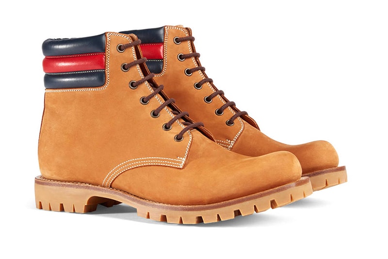 Gucci Timberland 6" Boot Alternative leather black tan winter boots Alessandro Michele Italian luxury house