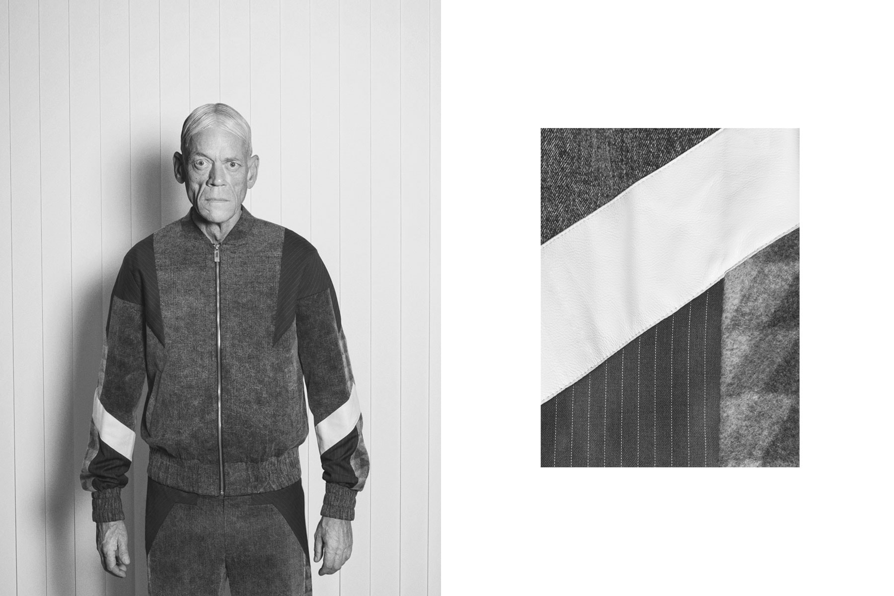 Han Kjøbenhavn x Pendleton Collaboration monochrome pinstripe leather