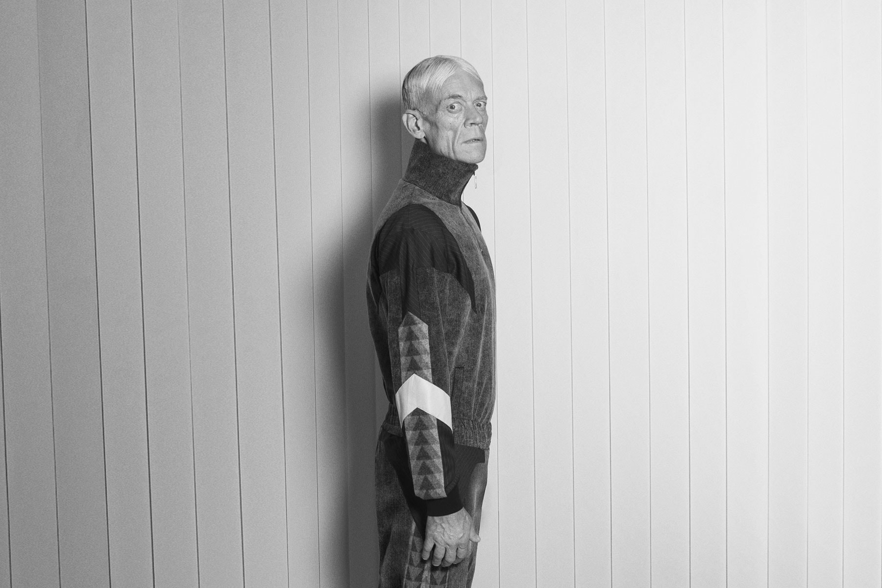 Han Kjøbenhavn x Pendleton Collaboration monochrome pinstripe leather