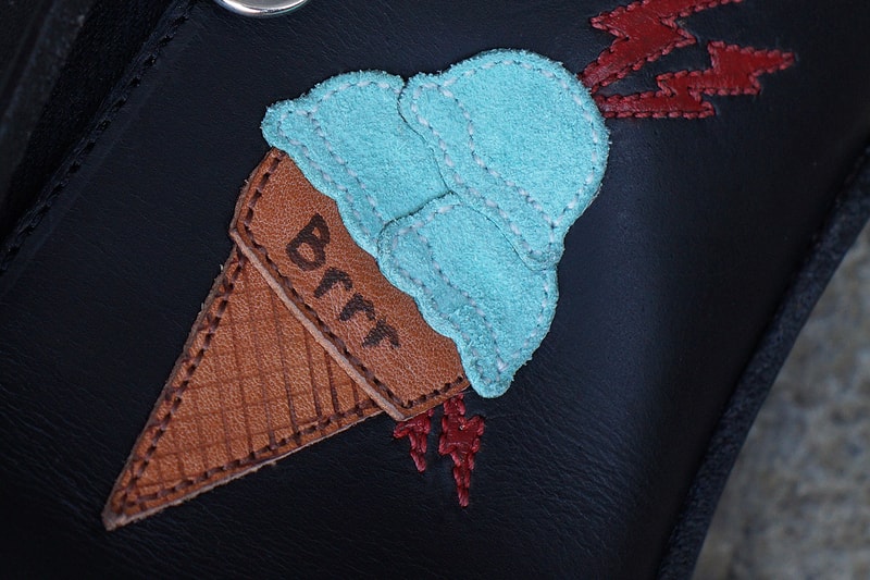JBF Customs Yeezy BOOST 750 Ice Cream Decor Gucci Mane Black Leather Water Resistance Veg Tanned Leather Mint Suede