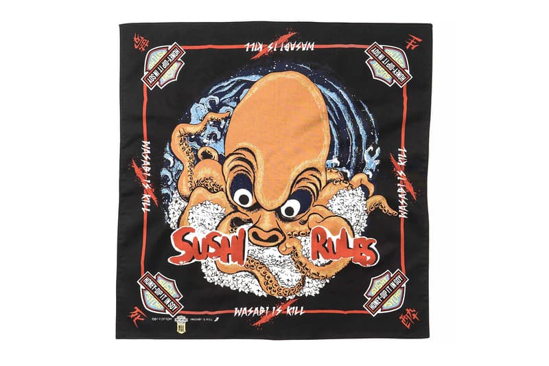 Kapital Graphic Bandanas 2016 Fall winter HAVEN Cotton RAT Fast Color Banadana Sushi