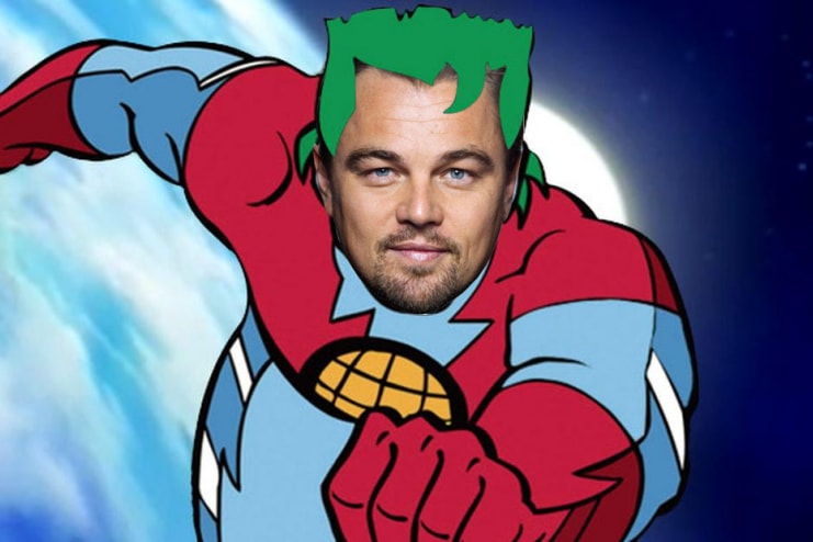 Leonardo DiCaprio Captain Planet Movie Cartoon Earth Wind Fire Water Heart Hero
