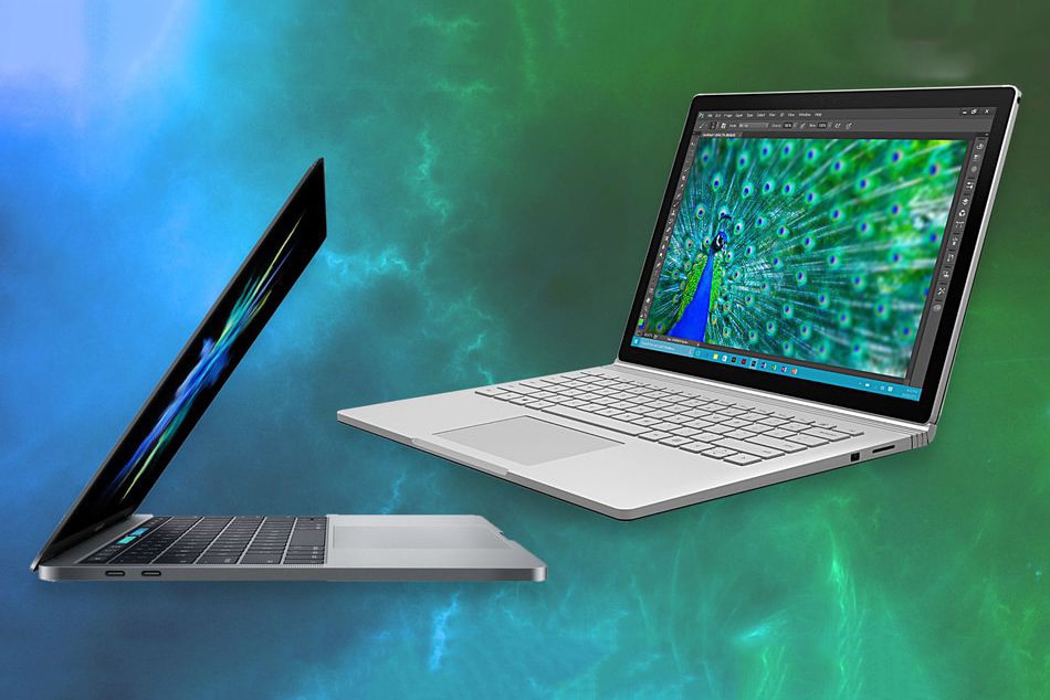 MacBook Pro vs Microsoft Surface Book i7 Specs Apple Pricing Size Weight Ports