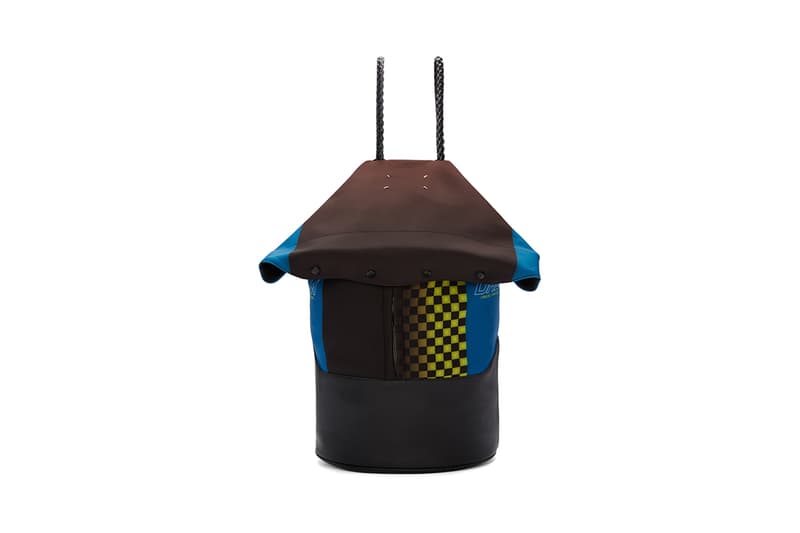 Maison Margiela Multicolor Foldover Backpack brown blue checkered flag