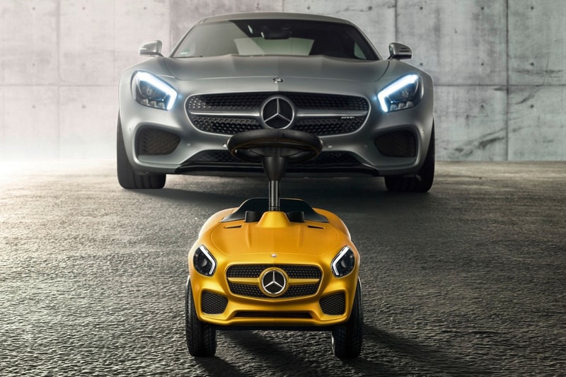 Mercedes Benz toddler baby car bobby car yellow silver