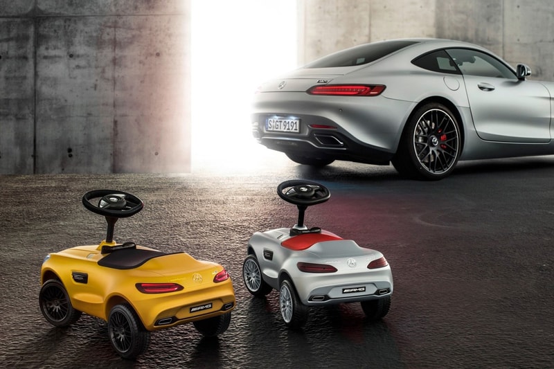 Mercedes Benz toddler baby car bobby car yellow silver