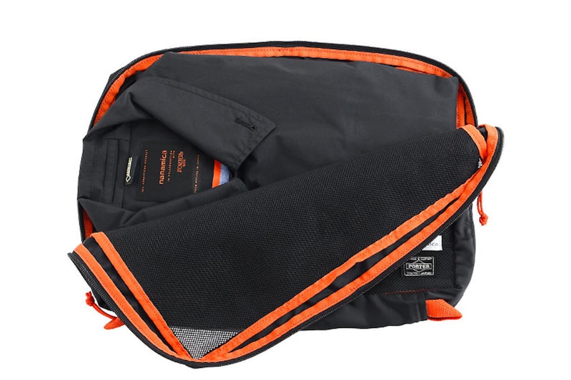 nanamica x PORTER Balmacaan Travel Bag navy orange