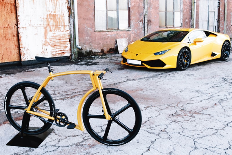 Velonia Lamborghini Inspired Viks Bicycle yellow car bike supercar