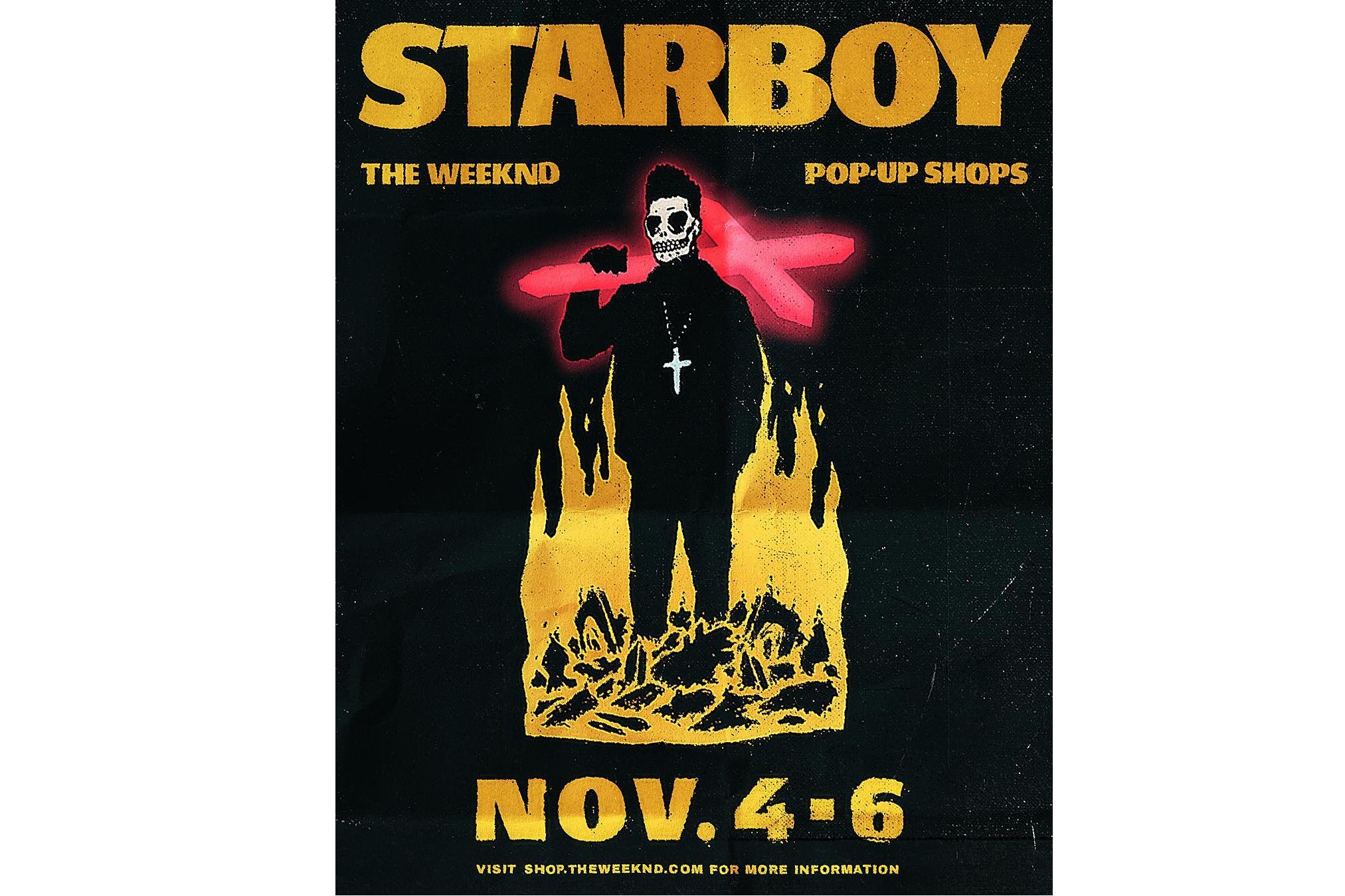 The Weeknd Starboy Pop-Up Shops November 2016 False Alarm Clothing