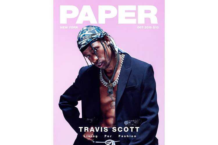 Travis Scott Covers 'PAPER' Magazine's "Living For Fashion" Issue
