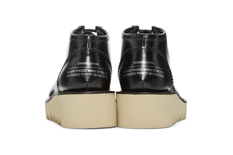 UNDERCOVER 2016 FW Mid Cut Boot black leather rubber sole