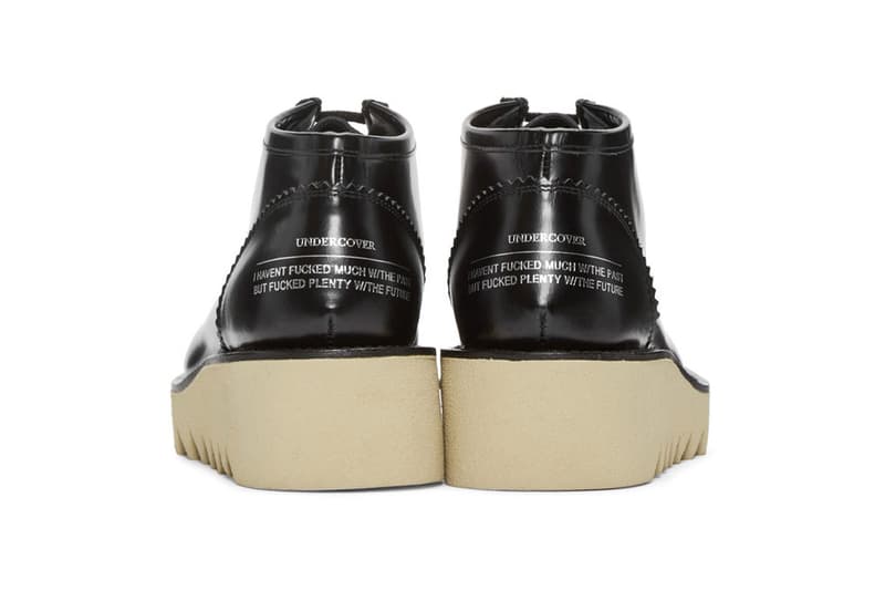 UNDERCOVER 2016 FW Mid Cut Boot black leather rubber sole