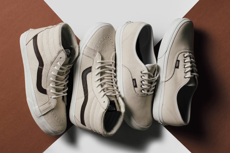 Vans Blanc De Blanc Leather Collection Shoes Skateboarding Sk8-Hi Authentic Feature