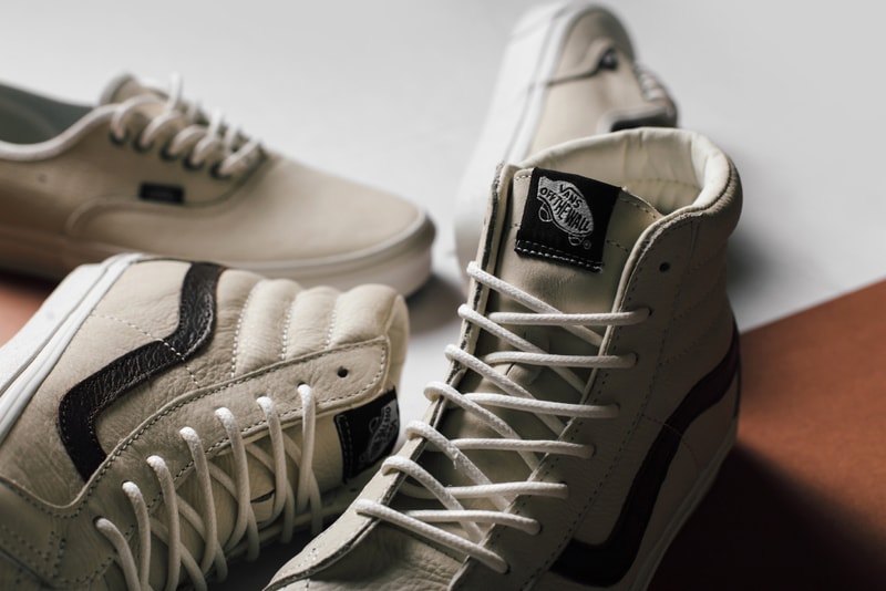 Vans Blanc De Blanc Leather Collection Shoes Skateboarding Sk8-Hi Authentic Feature