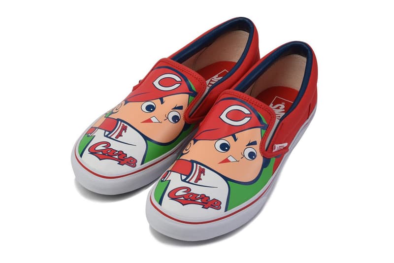 Hiroshima Toyo Carp x Vans Slip-On red white baseball