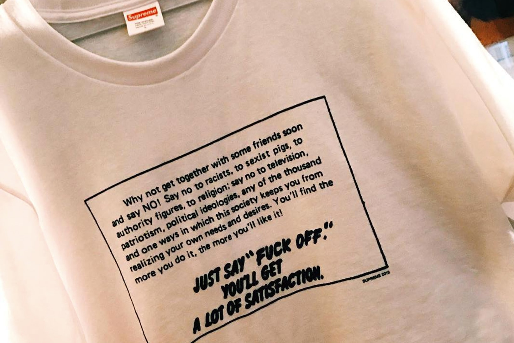 Supreme Unveils New Politically-Charged T-shirt Says No To Racism Sexism  Fuck Off